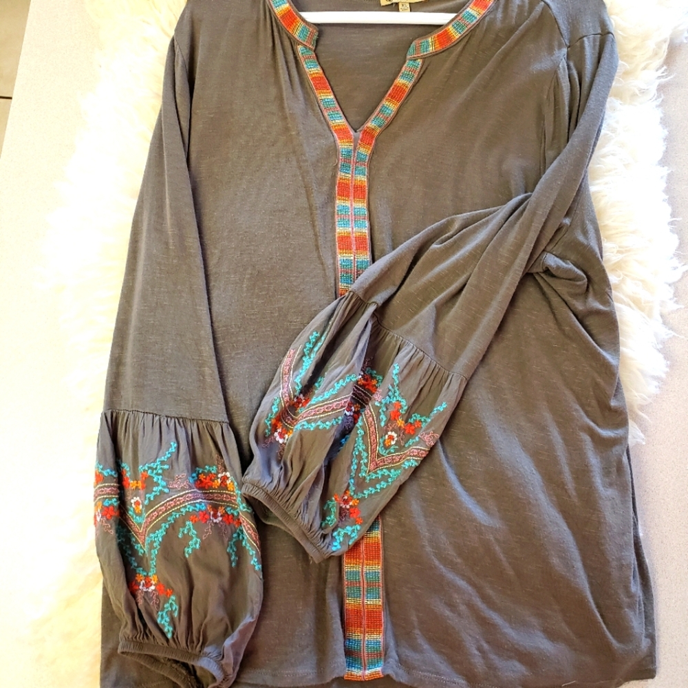 Embroidered bohemian top